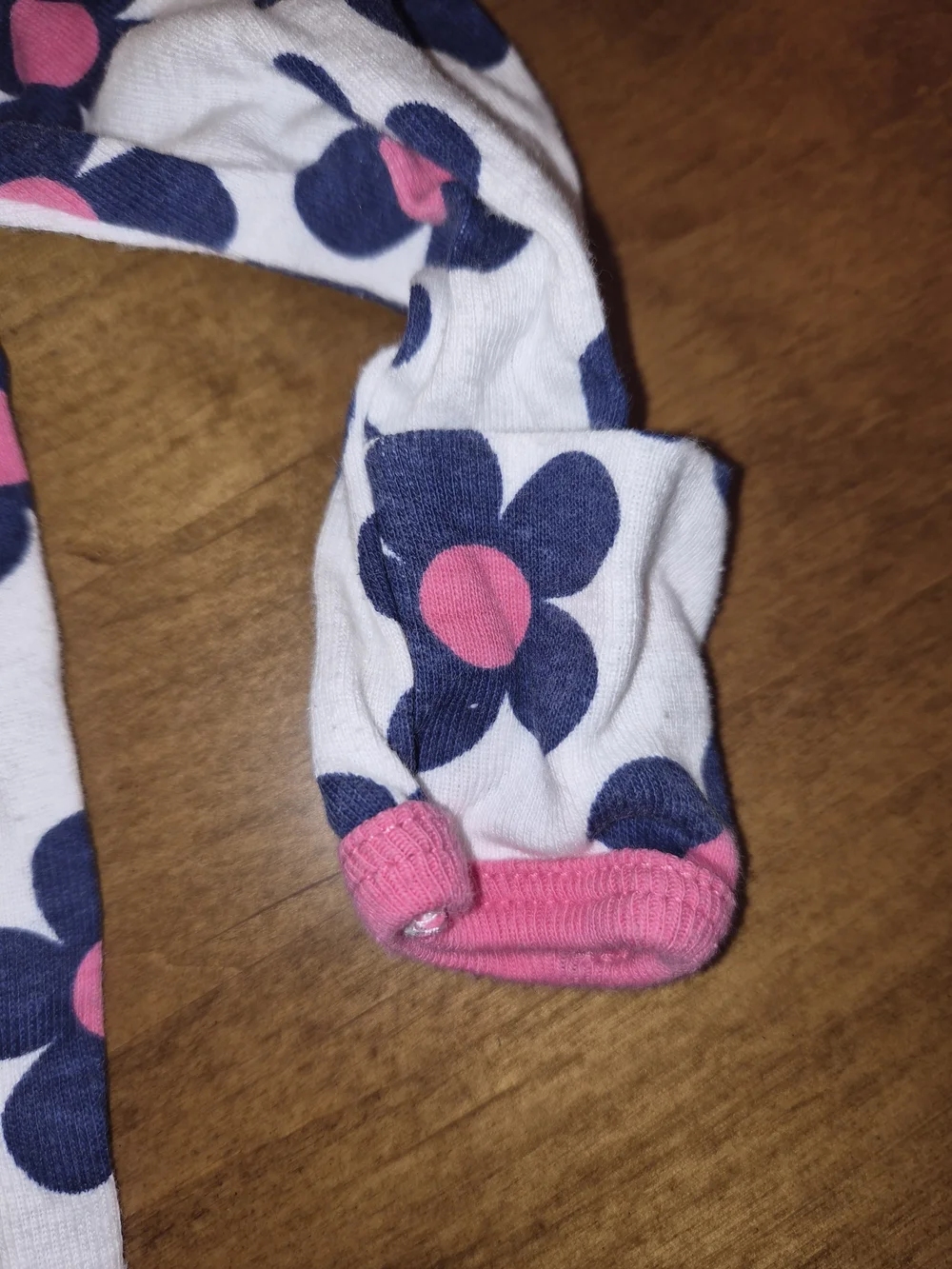 Gerber Baby Floral Sleep Gown - White with Navy & Pink Flowers 0-6 Months